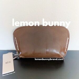 BÉIS The Cosmetic Pouch Set in Maple Brown Brand New NWT